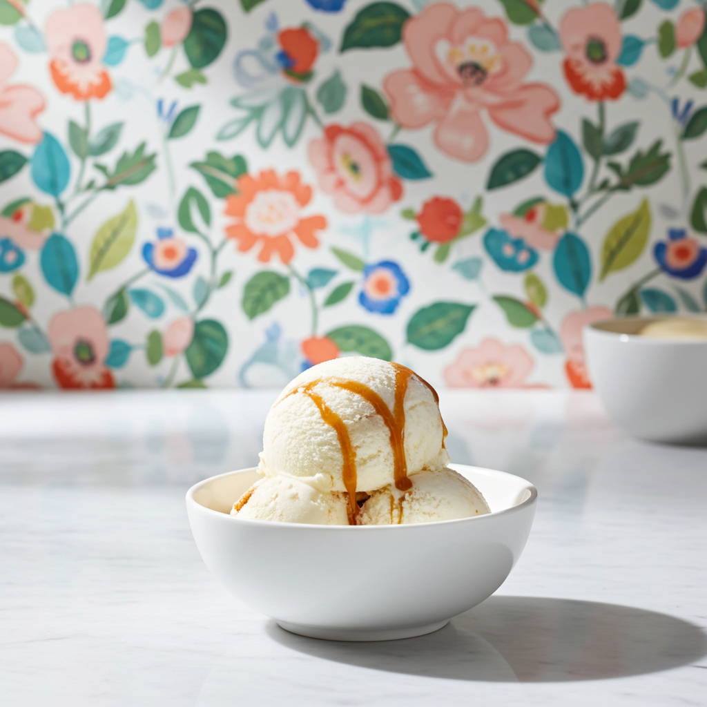 Scoops of Cool Hope Bananas Foster ice cream — small-batch, handcrafted in San Juan, Puerto Rico