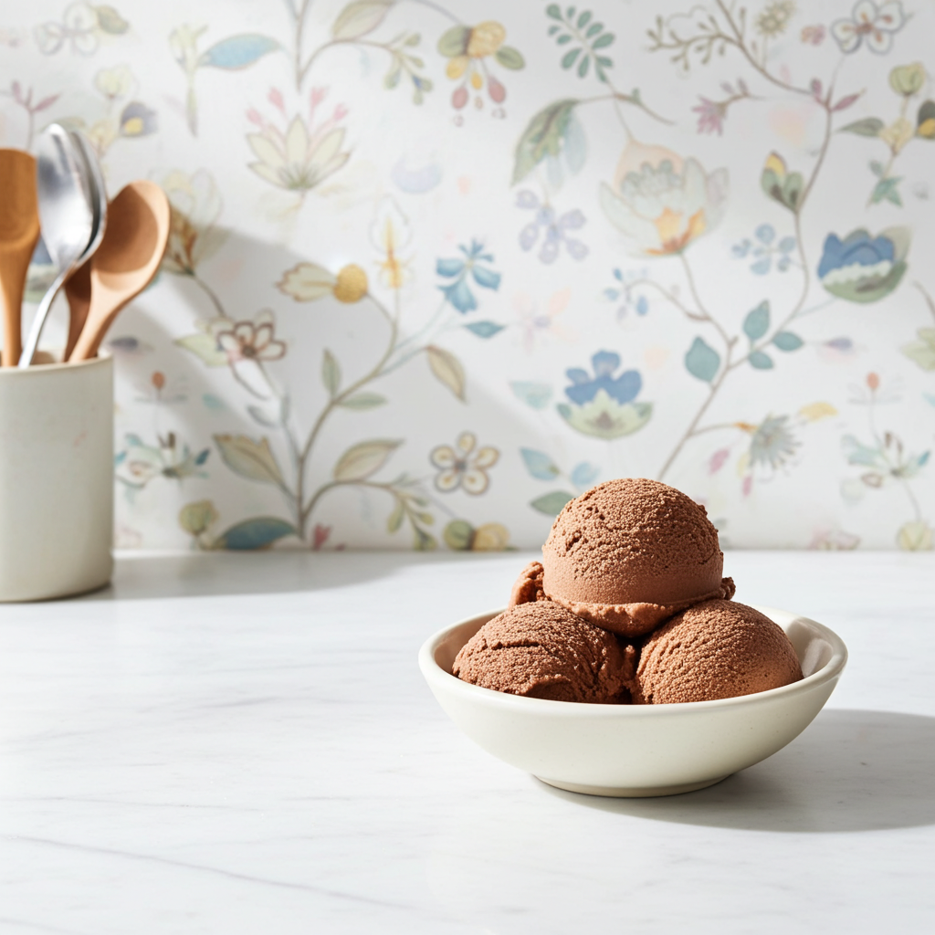 Scoops of Cool Hope chocolate ice cream — small-batch, handcrafted in San Juan, Puerto Rico