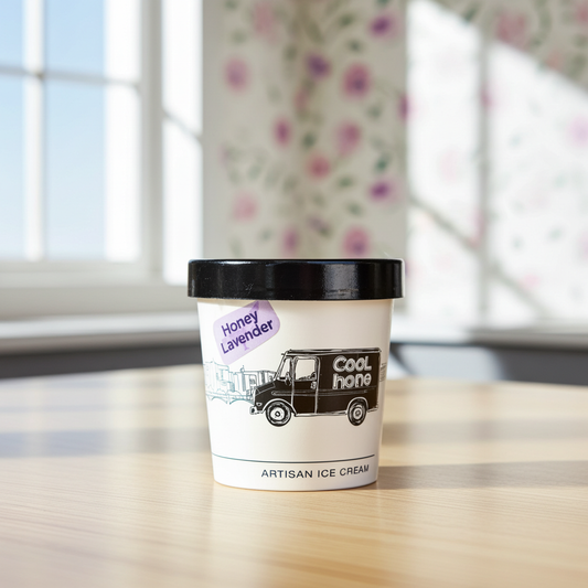 Honey Lavender ice cream pint by Cool Hope — small-batch, handcrafted in San Juan, Puerto Rico
Pinta de helado miel y lavanda de Cool Hope — producción artesanal en San Juan, Puerto Rico
