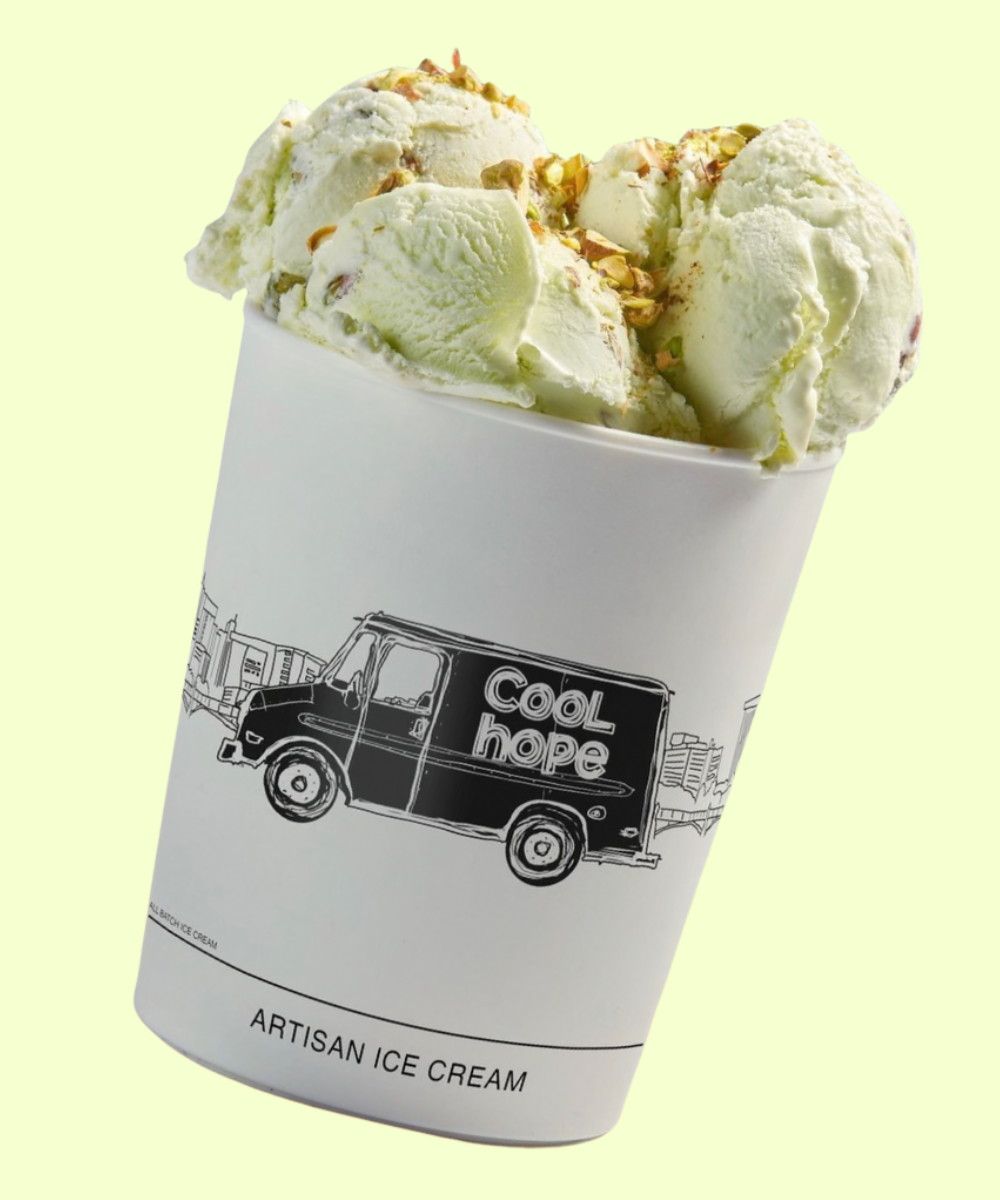 Cool Hope artisan ice cream pint filled with pistachio scoops and crushed pistachios — small-batch, handcrafted in San Juan, Puerto Rico
Pinta de helado artesanal de Cool Hope con bolas de pistacho y pistachos triturados — producción artesanal en San Juan, Puerto Rico